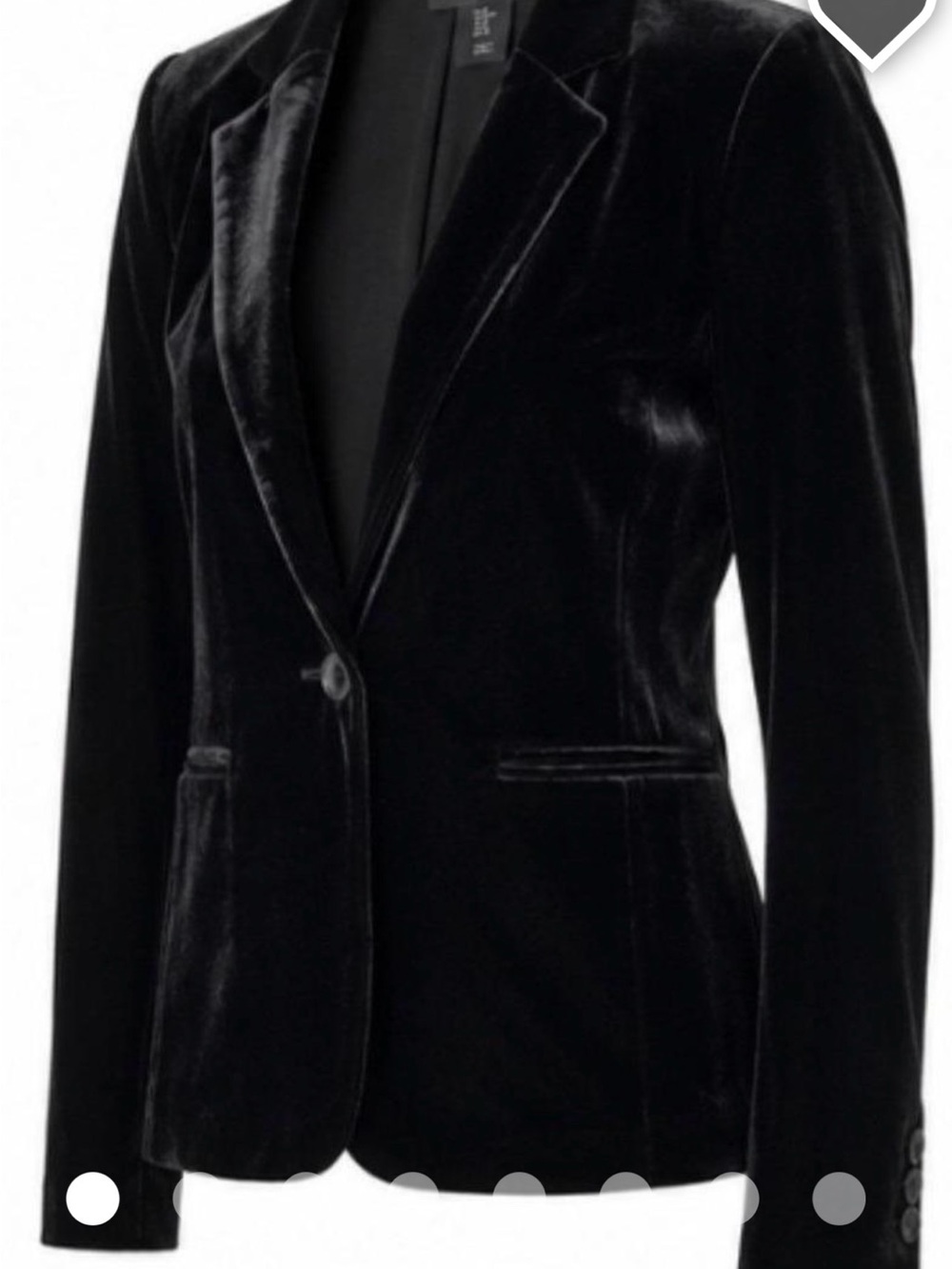 Tahari Black Velvet Single-Button Tailored Blazer